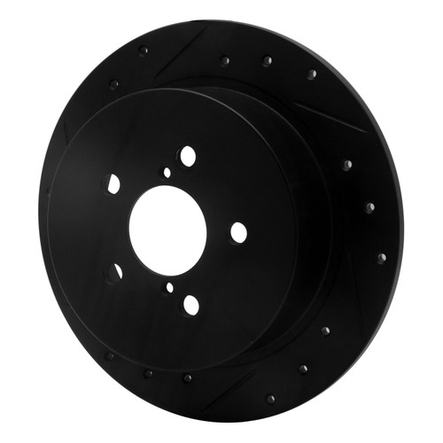 DFC Brake Rotor - Drilled and Slotted - Black 633-13020L