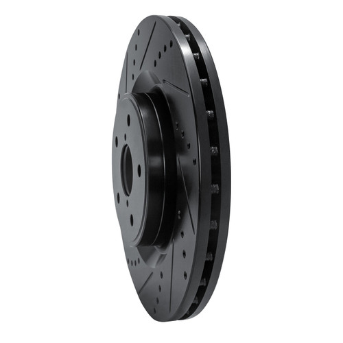 DFC Brake Rotor - Drilled and Slotted - Black 633-13041L