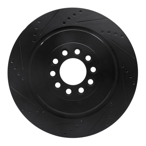 DFC Brake Rotor - Drilled and Slotted - Black 633-20014L