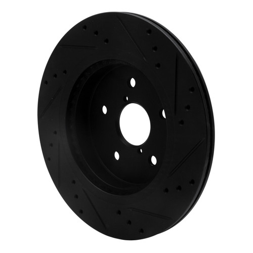 DFC Brake Rotor - Drilled and Slotted - Black 633-13028L