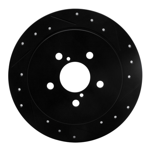 DFC Brake Rotor - Drilled and Slotted - Black 633-13020R