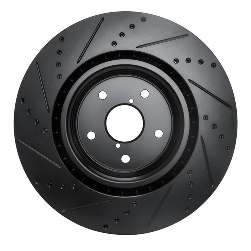 DFC Brake Rotor - Drilled and Slotted - Black 633-13041R