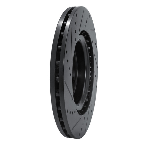 DFC Brake Rotor - Drilled and Slotted - Black 633-13041R