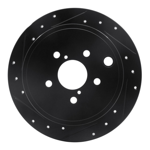 DFC Brake Rotor - Drilled and Slotted - Black 633-13021L