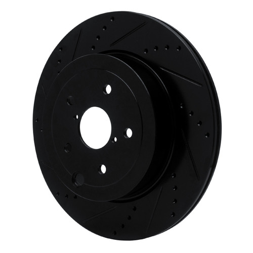 DFC Brake Rotor - Drilled and Slotted - Black 633-13042L