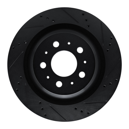 DFC Brake Rotor - Drilled and Slotted - Black 633-26003R