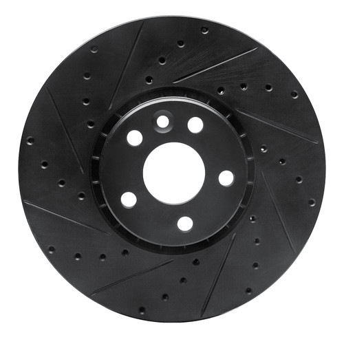 DFC Brake Rotor - Drilled and Slotted - Black 633-27043L