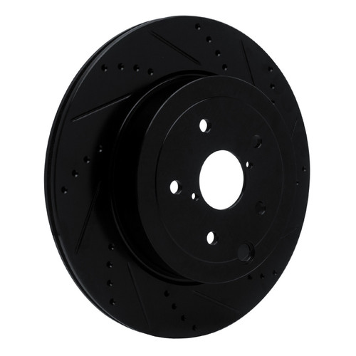 DFC Brake Rotor - Drilled and Slotted - Black 633-13042R