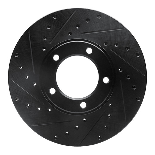 DFC Brake Rotor - Drilled and Slotted - Black 633-20001L