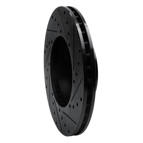 DFC Brake Rotor - Drilled and Slotted - Black 633-20001L