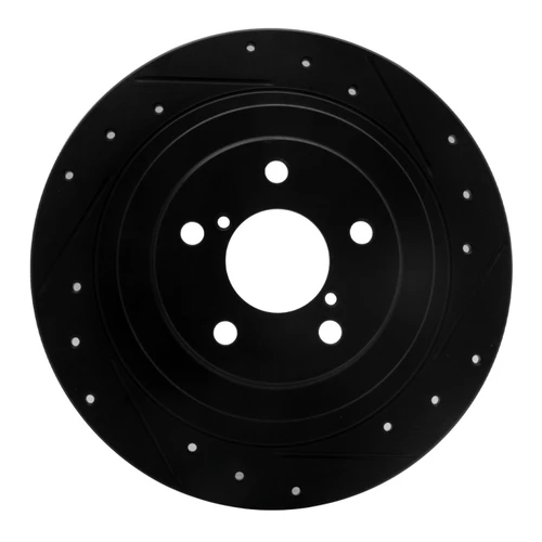DFC Brake Rotor - Drilled and Slotted - Black 633-13032R