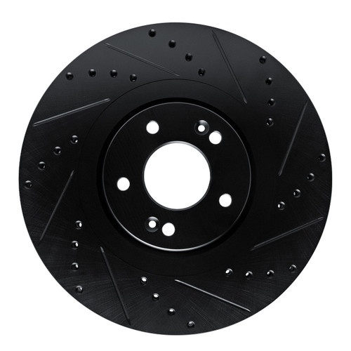 DFC Brake Rotor - Drilled and Slotted - Black 633-21044R