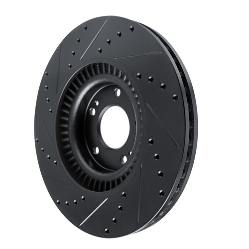 DFC Brake Rotor - Drilled and Slotted - Black 633-21044R