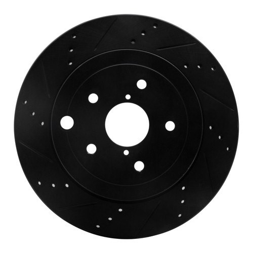 DFC Brake Rotor - Drilled and Slotted - Black 633-13022L