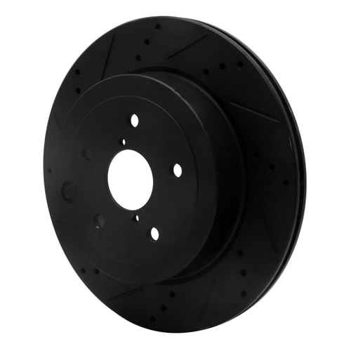 DFC Brake Rotor - Drilled and Slotted - Black 633-13022L