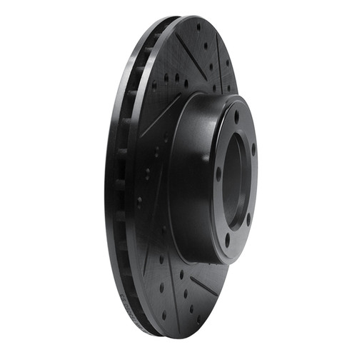 DFC Brake Rotor - Drilled and Slotted - Black 633-20001R