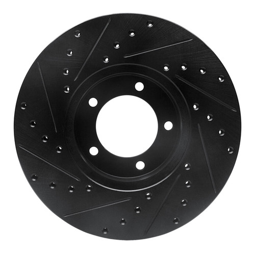 DFC Brake Rotor - Drilled and Slotted - Black 633-20001R
