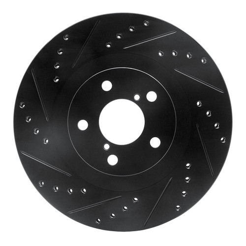 DFC Brake Rotor - Drilled and Slotted - Black 633-13033L