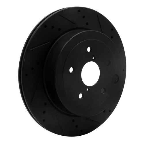 DFC Brake Rotor - Drilled and Slotted - Black 633-13022R