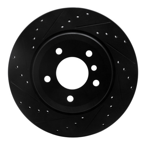 DFC Brake Rotor - Drilled and Slotted - Black 633-31090L