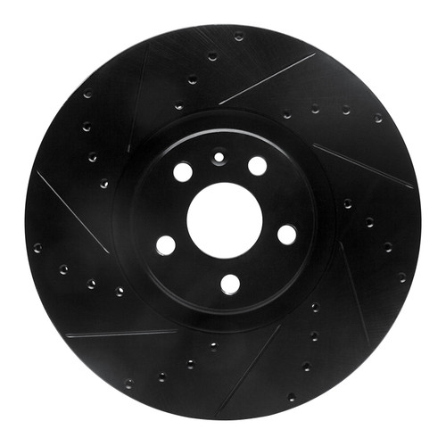 DFC Brake Rotor - Drilled and Slotted - Black 633-27051L