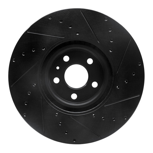 DFC Brake Rotor - Drilled and Slotted - Black 633-27051L