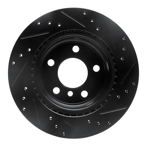 DFC Brake Rotor - Drilled and Slotted - Black 633-31111L