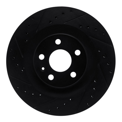 DFC Brake Rotor - Drilled and Slotted - Black 633-27052L