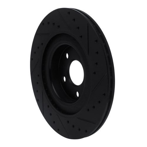 DFC Brake Rotor - Drilled and Slotted - Black 633-27052L