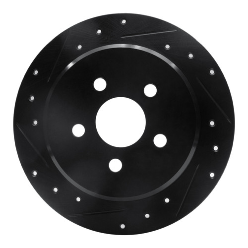DFC Brake Rotor - Drilled and Slotted - Black 633-39011L