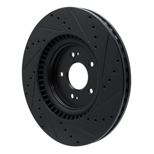DFC Brake Rotor - Drilled and Slotted - Black 633-21048L