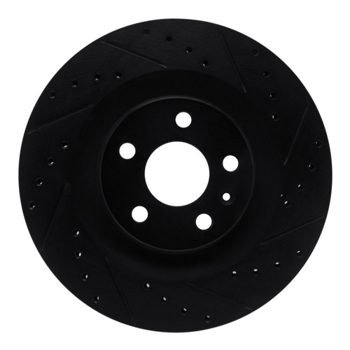 DFC Brake Rotor - Drilled and Slotted - Black 633-27052R