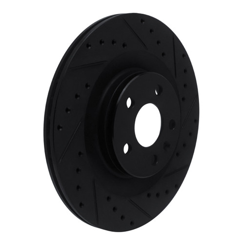 DFC Brake Rotor - Drilled and Slotted - Black 633-27052R
