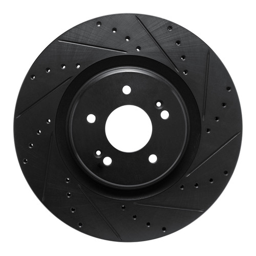 DFC Brake Rotor - Drilled and Slotted - Black 633-21048R