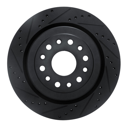 DFC Brake Rotor - Drilled and Slotted - Black 633-40121L