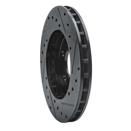 DFC Brake Rotor - Drilled and Slotted - Black 633-40046L
