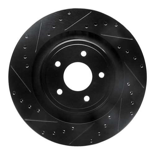 DFC Brake Rotor - Drilled and Slotted - Black 633-40025L