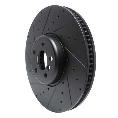DFC Brake Rotor - Drilled and Slotted - Black 633-31132D