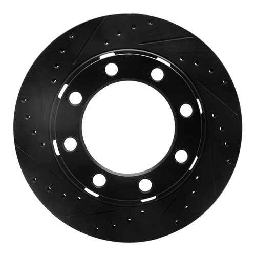DFC Brake Rotor - Drilled and Slotted - Black 633-40048L