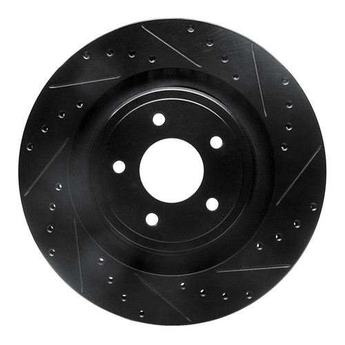 DFC Brake Rotor - Drilled and Slotted - Black 633-40025R