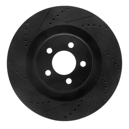 DFC Brake Rotor - Drilled and Slotted - Black 633-39019L