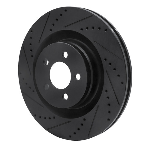 DFC Brake Rotor - Drilled and Slotted - Black 633-39019L