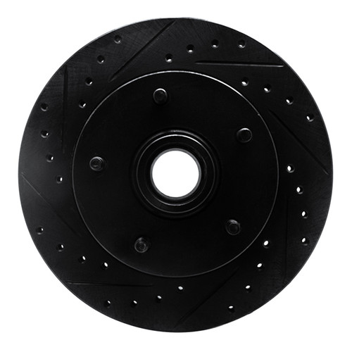 DFC Brake Rotor - Drilled and Slotted - Black 633-40076L