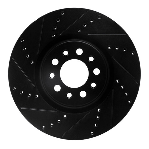 DFC Brake Rotor - Drilled and Slotted - Black 633-42013L