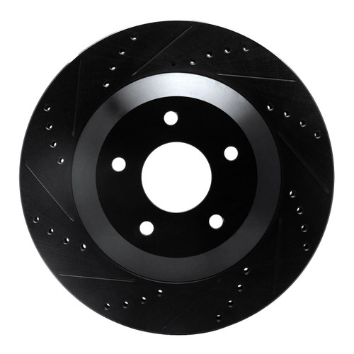 DFC Brake Rotor - Drilled and Slotted - Black 633-46008D