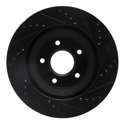 DFC Brake Rotor - Drilled and Slotted - Black 633-46008D