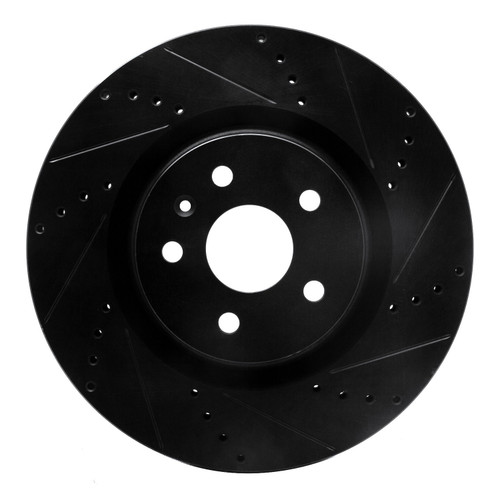 DFC Brake Rotor - Drilled and Slotted - Black 633-45017R