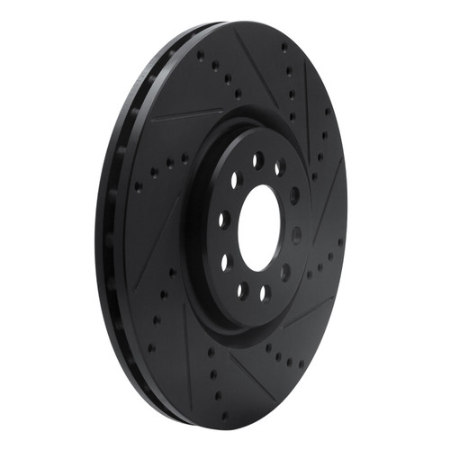 DFC Brake Rotor - Drilled and Slotted - Black 633-42013R