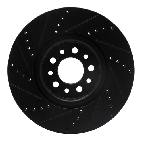 DFC Brake Rotor - Drilled and Slotted - Black 633-42013R
