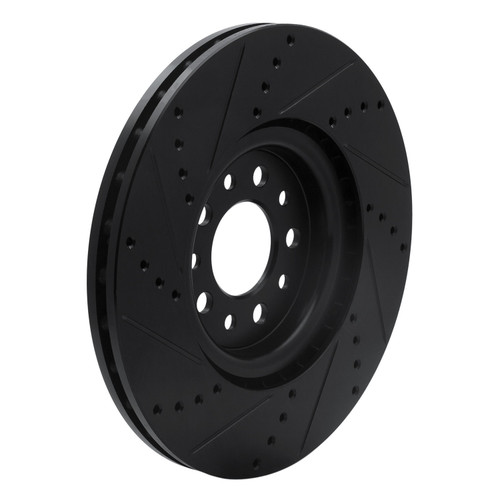 DFC Brake Rotor - Drilled and Slotted - Black 633-42013R